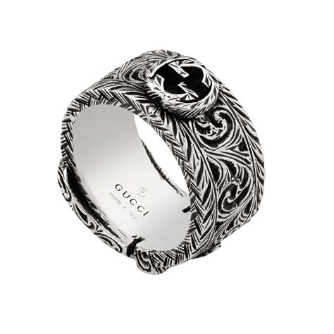 gucci garden ring silver|interlocking g ring in silver.